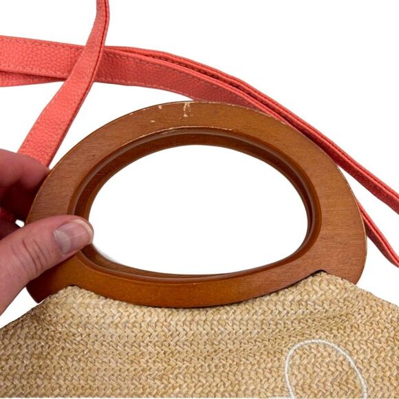Disney Parks Mickey Silhouette Tropical Hello Summer Raffia Shoulder Handbag NWT - Picture 6 of 10